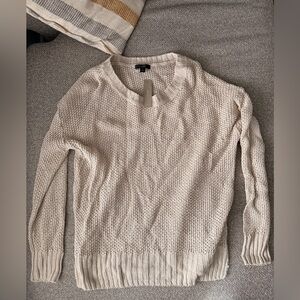 J. Crew Women's Textured Linen Summer Cream Sweater